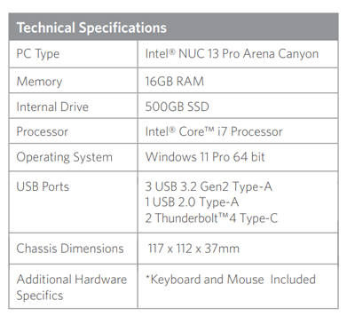 NUC Technical Specifications